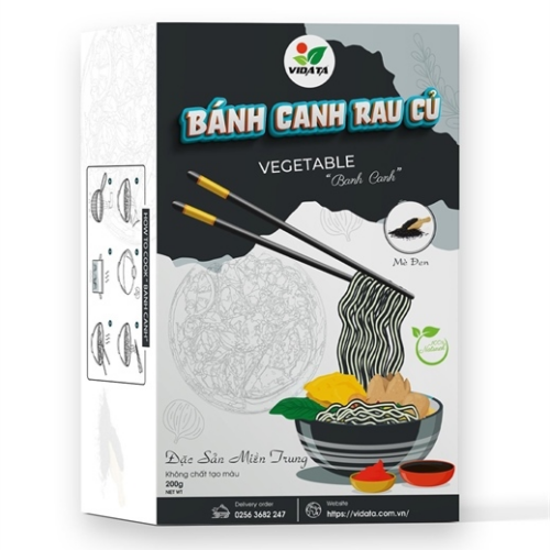 BÁNH CANH RAU CỦ VIDATA MÈ ĐEN HỘP 200G